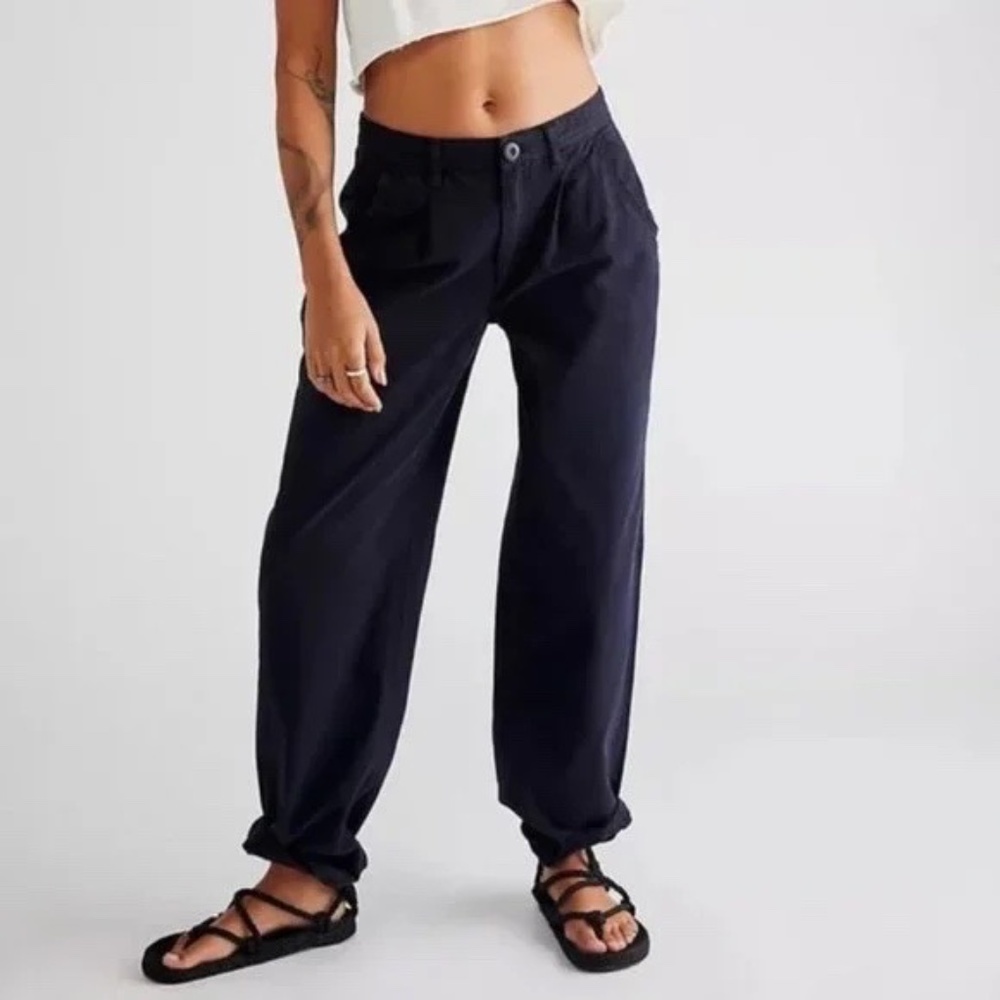 Free People Cya Later Skate Trousers in Midnight Navy
